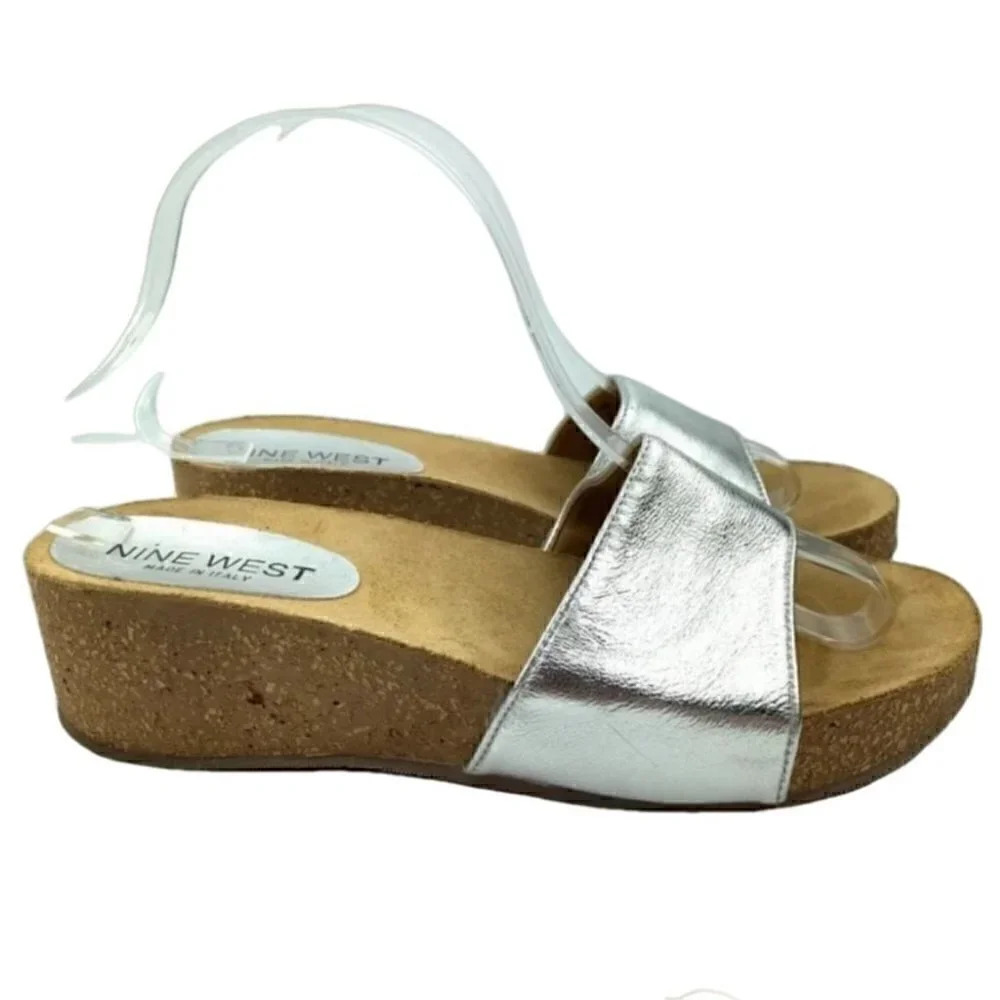 Nine West sandals size 9 Needvaca Italian leather cork platforms vintage 90s y2k